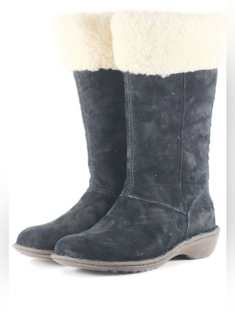 UGG AUSTRALIA KARYN BLACK CUFF SHEEPSKIN WINTER BOOTS BLACK